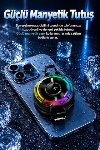 Kablolu Cep Telefon Soğutucu Oyuncu Radyatör Soğutma Fanı Acc100 Siyah