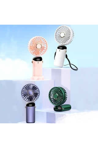 Dijital Ekran Katlanır Aromaterapi Fanı 5000mah N15 Derin Deniz Mavisi Juı6r6 Mavi Yok Masaüstü Buharsız 5 Kollu 100 Adetten Az