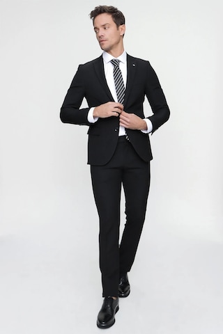 Morven Basic Düz Slim Fit Dar Kesim 6 Drop Erkek Takım Elbise - Siyah 99MC001003001 Siyah