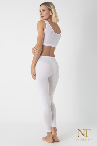 Nt Underwear Kadın Bambu Uzun Tayt Hafif, Rahat, Terletmeyen Beyaz