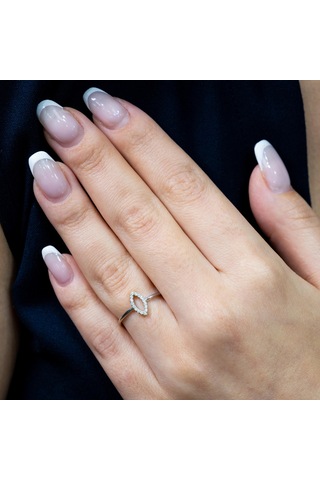 0.10 Karat Pırlanta Markiz Coronet Yüzük