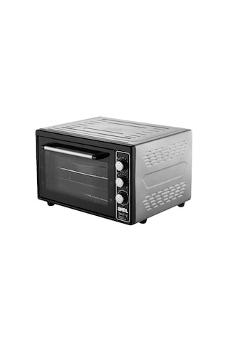 Midi Fırın Kare 38lt Ayarlanabilir Termostat 50 320 C - Saatli 0 - 90 Dk Zil 3 Kademe Hız Ayar Emaye Tepsi