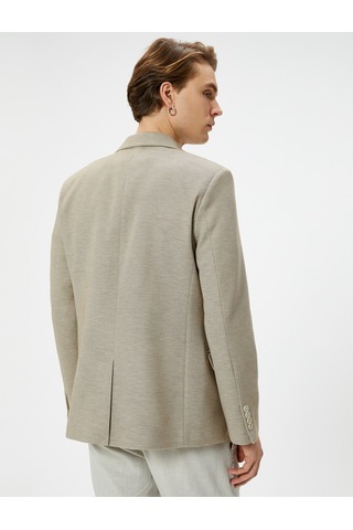 Koton Blazer Ceket Slim Fit Düğmeli Cep Detaylı Bej 5wam50003hk Ekru