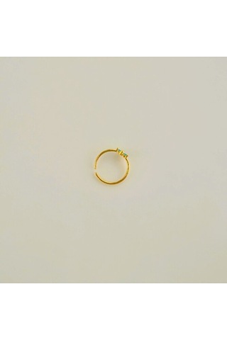 Mavi Firuze Çiçekli Halka Hızma Gümüş Çiçekli Hızma Gold Kaplama Gümüş