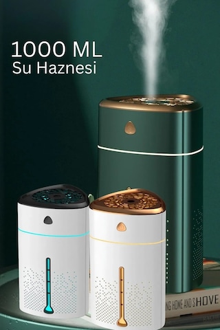 1000 Ml Ultrasonik Hava Nemlendirici Işıklı Buhar Makinesi Ve Aro