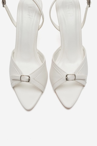 Luvi Shoes Ulea Beyaz Cilt Kadın İnce Topuklu Ayakkabı