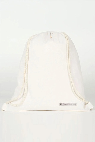 Rakerplus Krem 35x40 Cm Unisex Ham Bez Büzgülü Sırt Ayakkabı Çantası Natural
