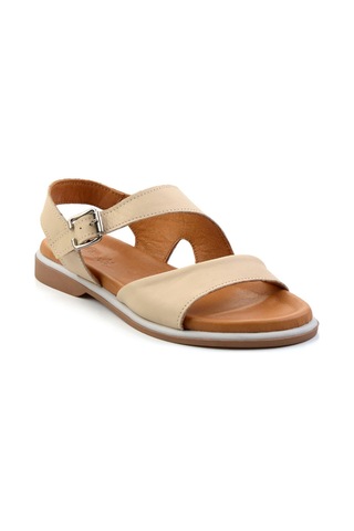 Bambi Bej Leather Kadın Sandalet K05331120603 Bej