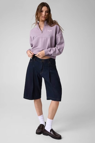 Guess Yarım Fermuarlı Mor Kadın Sweatshirt W6yq05k3862