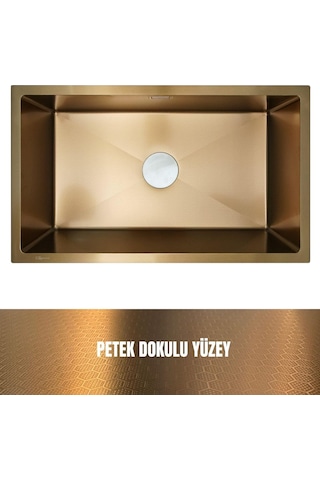 Gl General 40x60 Gold Petek Dokulu Çelik Mutfak Eviyesi 304 Paslanmaz Çelik 1mm Gold