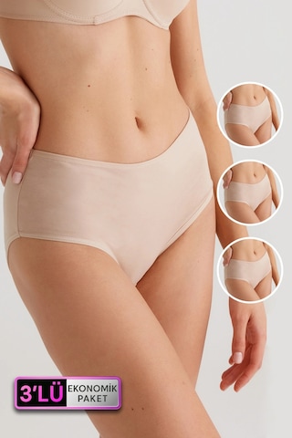 Pierre Cardin Kadın 3'lü Ekonomik Paket Ten 2033 Maxi Cut Pamuklu Basic Külot
