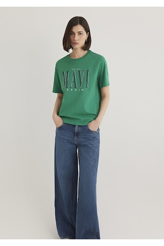 Mavi - Mavi Logo Baskılı Yeşil Tişört 1611990-71877 Yeşil