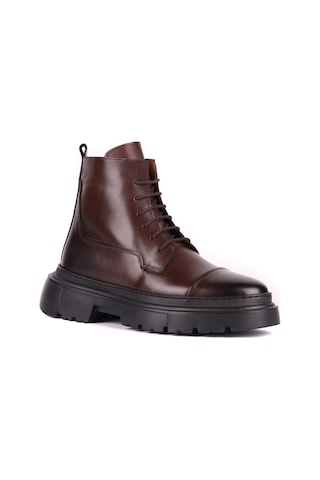 Shoetyle - Hakiki Deri Kahverengi Fermuarlı Erkek Postal Bot - 250-13-206-1658