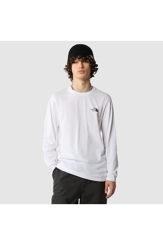 The North Face M L/s Simple Dome Tee Erkek Sweatshirt-28935 - Beyaz