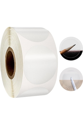 Btcrea 20mmx20mm Şeffaf Yuvarlak Kesim 1000 Adet Rulo Etiket