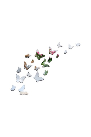 Aubyhe 20 Adet Gümüş Akrilik Kelebek Yansımalı Duvar Stickerı - Ev Dekorasyonu Dıy Çocuk Odası/banyo/uyku Odası Uygun