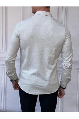 Modefendi Yazlık Yüksek Kalite Örme İç Kısmı Merserize Gömlek Gri