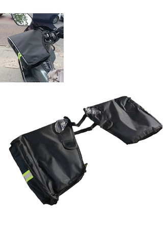 Motosiklet Rüzgarlığı - Reflektörlü El Koruma Rüzgarlık Kalın Model Soğuktan Ve Rüzgardan Ellerinizi Korur Siyah