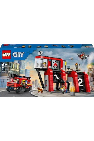 LEGO® City İtfaiye Kamyonlu İtfaiye Merkezi 60414 6+ Yaratıcı Oyuncak Yapım Seti - 843 Parça