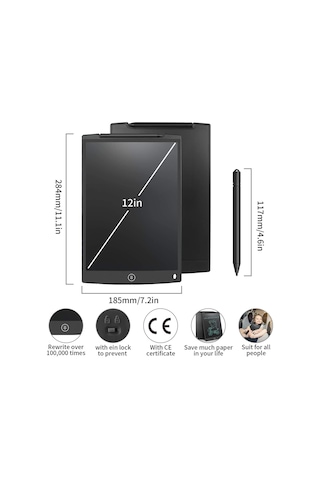 Ultratekno 12" Büyük Boy Dijital Yazı Tahtası Grafik Çizim Tableti