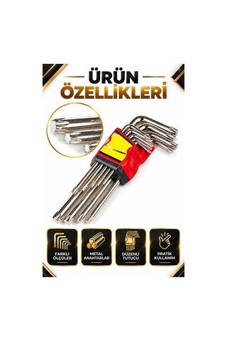 Tork Alyan Takımı 9 Parça Yıldız Uçlu L Tipi