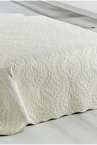 Tek Kişilik Düz Renk Kapitone Yatak Örtüsü, Sade Ve Şık Görünüm 175 X 250cm Krem