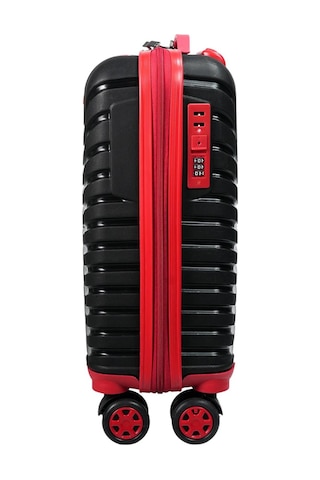 Pp Underseat Küçük Boy Siyah-kırmızı Valiz 46x34x19 Cm 4 Tekerlek Şifreli Kilit Altın