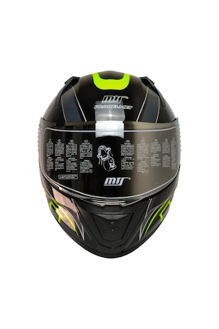 Motoanl Ece 22.r06 Sertifikalı Double Vizör Full Face Kask Arrow Siyah Sarı