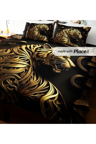 Özel Tasarım Çift Kişilik Nevresim Takımı 240x260 Cm Pamuk Saten4 Siyah
