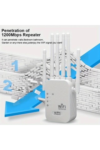 Boatshop1 Beyaz Wi-fi Sinyal Yansıtıcısı Ev Ağ Geliştirici Wıfı6 Çift Bant 24ghz 5ghz 6 Anten Tak Çalıştır