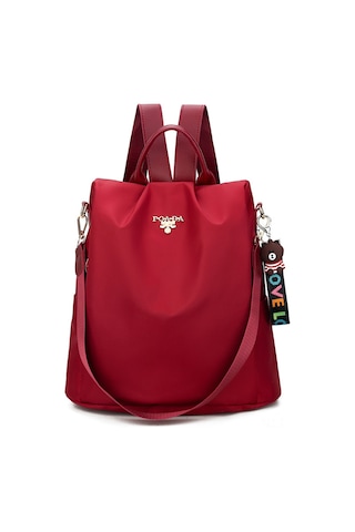 Geeksen Kadınlar İçin Çanta, Çift Omuzlu Antifantezi, Nilon Materyal, Su Geçirmez, Çoklu Cüzdanlı, Seyahat-okul-shopping, Kırmızı + Hediye Aksesuar Çok Renkli