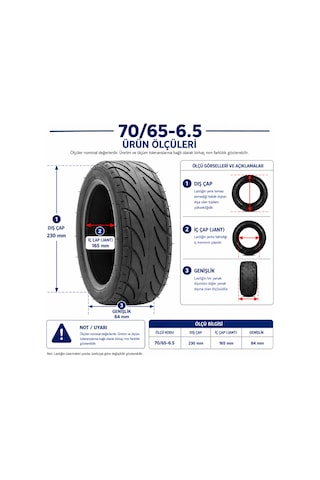 Vega H-413 70/65-6.5 Tubeless Elektrikli Scooter Dış Lastik