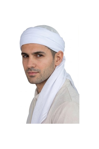İhvanonline Dolama Sarık Bezi Beyaz Renk - 140 X 140 Cm Beyaz