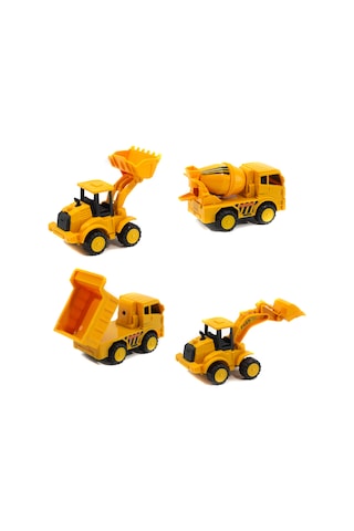 Oyuncak Inşaat Seti Mini Kamyon Mikser Kepçe Ekskavatör 4'Lü Set