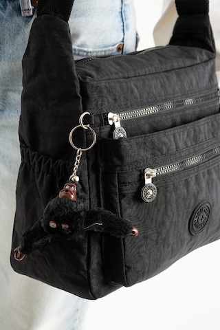 Baginn Kadın Postacı Çanta Hafif Klinkır Kumaş Çok Cepli Çapraz Askılı Omuz Çantası 30 25 Cm Günlük Çanta Siyah