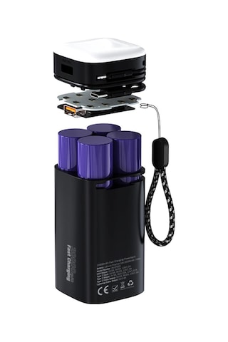 Intouch 20000 Mah 22.5w Pd Hızlı Kablolu Kamp Lambası Outdoor Serisi Powerbank Siyah