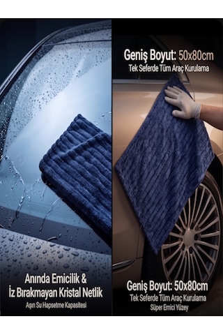 Autowax Premium Hybrid Oto Kurulama Havlusu 50x80 Cm Yüksek Emiş Gücü