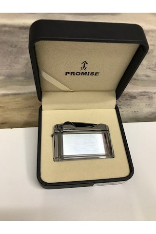Promise Marka Açık Gri Gazlı Kişiye Özel Çakmak