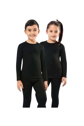Kota 1 Adet Kız Erkek Çocuk Termal Siyah İçlik Fanila Body Takım 2005 Çok Renkli