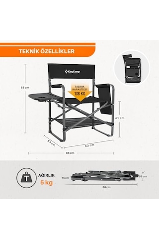 Ash Compact Katlanır Kamp Sandalyesi Black Çok Renkli