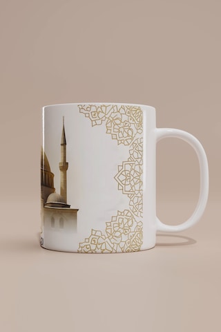 Kişiye Özel İsimli Cami Ve Dua Temalı Kupa Bardak Beyaz