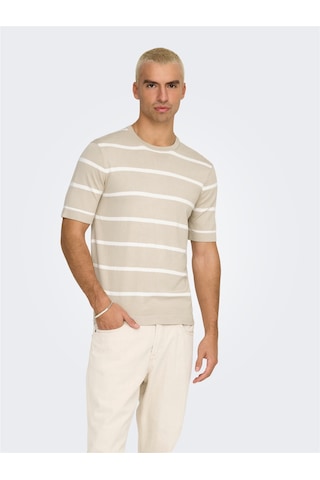 Only & Sons Onswyler Lıfe Reg 14 Ss Strıped Knıt Erkek Gri Kazak - Os22032764 Gri