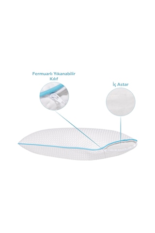 Viscofoam Yüksek Boyun Destekli Ortopedik Yastık Tombul Visco Yastık - 59x39x15.5cm