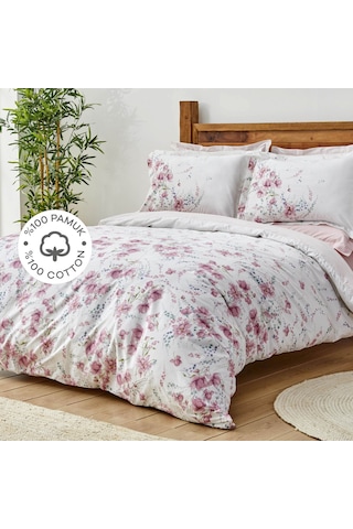Karaca Home Dalila Pembe %100 Pamuk Çift Kişilik Nevresim Takımı