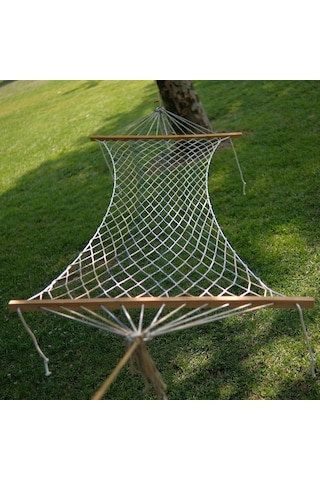 Tek Kişilik Örgülü Polyester Hamak 95 165 Cm, 150 Kg Kapasiteli, Bahçe/balkon/kamp İçin İdeal