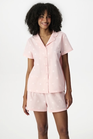 Penti Pembe Floral Morning Pamuklu Gömlek Şortlu Pijama Takımı