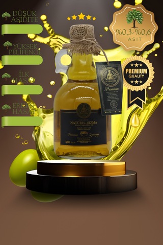 Zeyrazade Premium Soğuk Sıkım Sızma Zeytinyağı 500 Ml Kahvaltılık, Salata Ve Çiğ Tüketim İçin