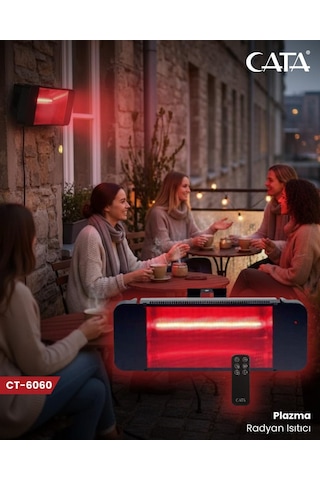 Cata Plazma Dış Mekan Radyant Isıtıcı Kumandalı Isı Ayarlı