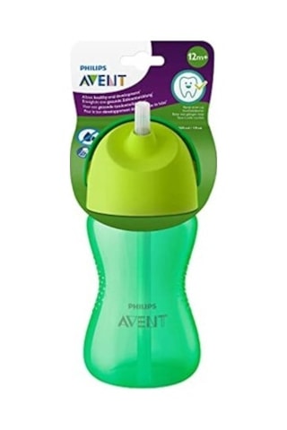 Pipetli Bardak, 300 Ml Kapasiteli, Yeşil Renk, 12 Ay Ve Üzeri Çocuklar İçin Açık Mavi
