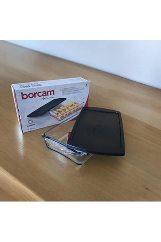 Paşabahçe 59864 Siyah Kapaklı Dikdörtgen Borcam Fırın Tepsisi Siyah